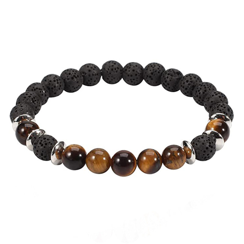 Pulsera de piedra biliar negra al por mayor pulsera esmerilada